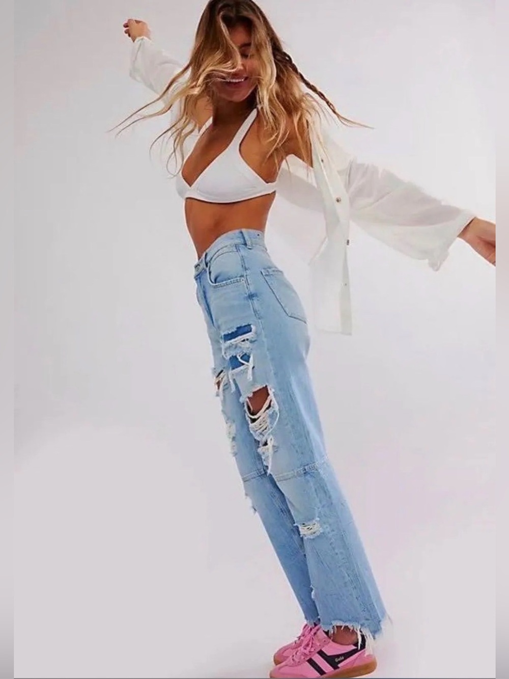 Free People We The Free CRVY Lesson Learned Straight-Leg Jeans Size 28 NWOT - Picture 7 of 9